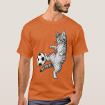 Funny Kitty Cat Playing Soccer Cute Soccer Mom Cat T-Shirt<br><div class="desc">Funny kitty cat playing soccer design perfect for soccer moms, cat lovers, and anyone who enjoys playful pet humor. This cute feline soccer artwork combines love for cats with the fun and energy of the beautiful game. A great design for proud soccer moms who also adore their cats. Perfect for...</div>