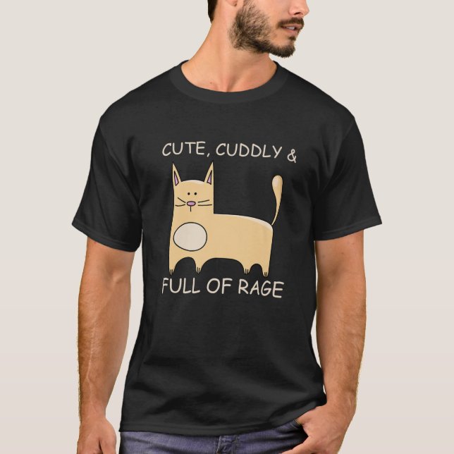 Funny Kitty Lovers Cute, Cuddly T-Shirt (Front)