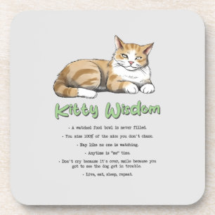 Funny Kitty Wisdom Coaster