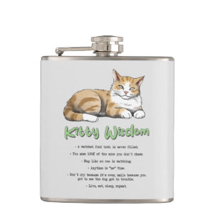 Funny Kitty Wisdom Hip Flask