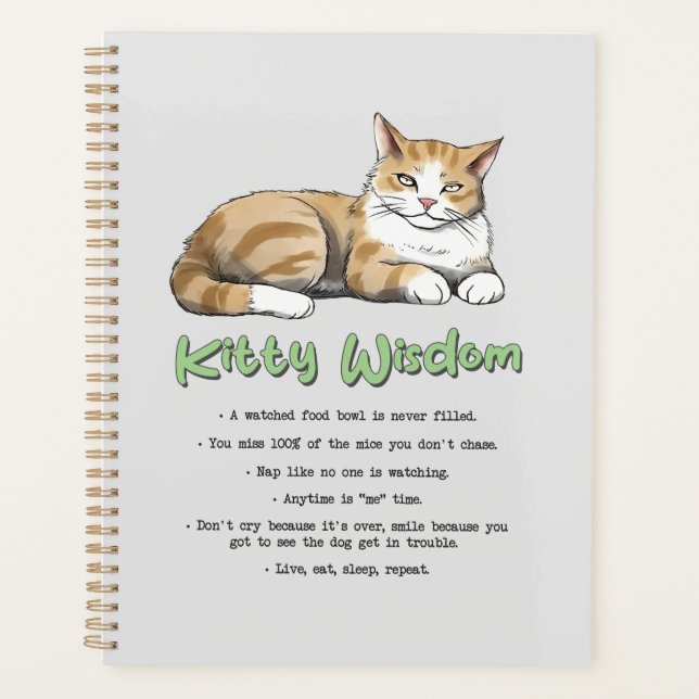 Funny Kitty Wisdom Planner (Front)