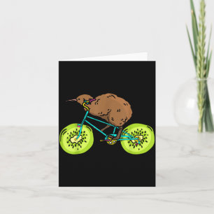 Funny Kiwi Biker Cycling Gift New Zealand Card