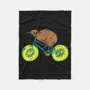 Funny Kiwi Biker Cycling Gift New Zealand  Fleece Blanket