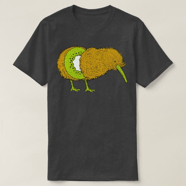 Funny Kiwi Bird Illustration Kiwi Fruit Kiwi Bird  T-Shirt (Design Front)