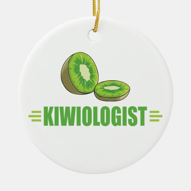 Funny Kiwi Lover Ceramic Tree Decoration (Front)
