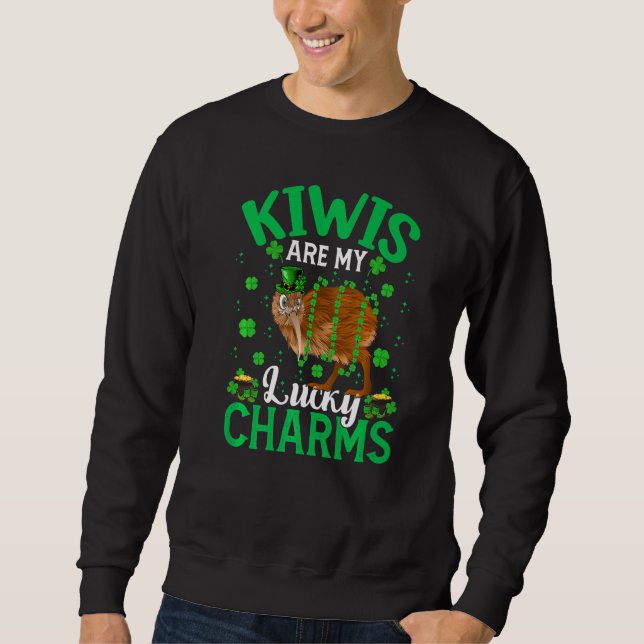 Funny Kiwis Are My Lucky Charms Kiwi Bird St Patri Sweatshirt (Front)
