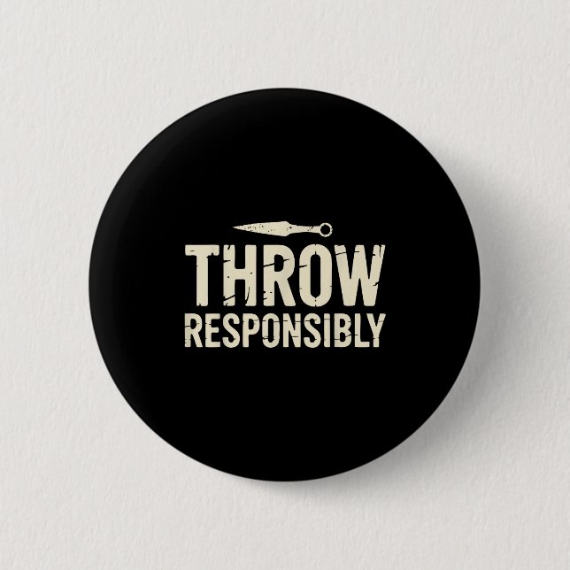 Funny Knife Throwing  6 Cm Round Badge (Front)