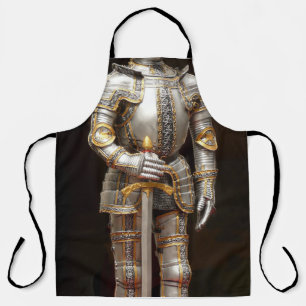 Funny knight in shining armor apron