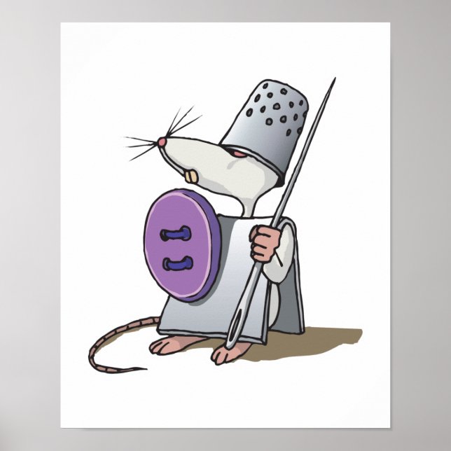 funny knight warrior mouse poster (Front)