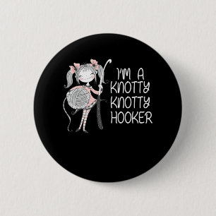 Funny Knitter Crafting Knitting Yarn Lover 6 Cm Round Badge