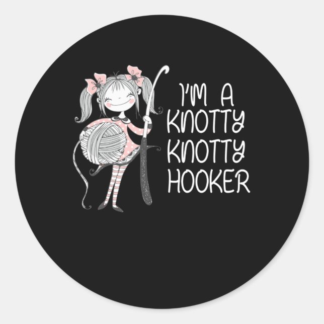 Funny Knitter Crafting Knitting Yarn Lover Classic Round Sticker (Front)