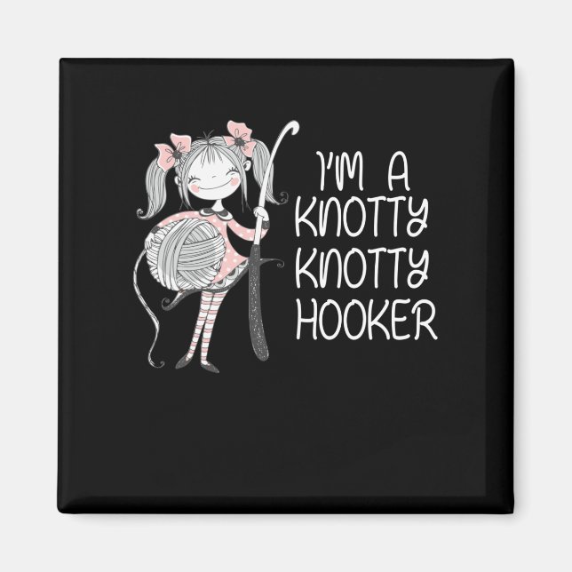 Funny Knitter Crafting Knitting Yarn Lover Magnet (Front)