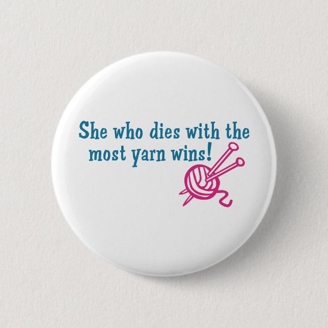 Funny Knitting 6 Cm Round Badge (Front)