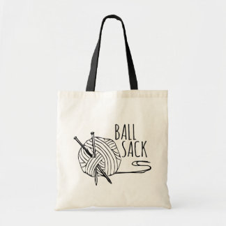 Funny Knitting Ball Sack Tote Bag