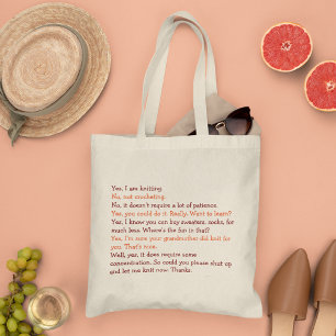 Funny Knitting Conversation Mum Mothers Day Yarn Tote Bag