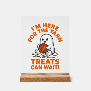 Funny Knitting Ghost Vintage Engraving Design_1 Acrylic Sign