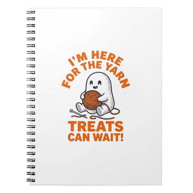 Funny Knitting Ghost Vintage Engraving Design_1 Notebook (Front)