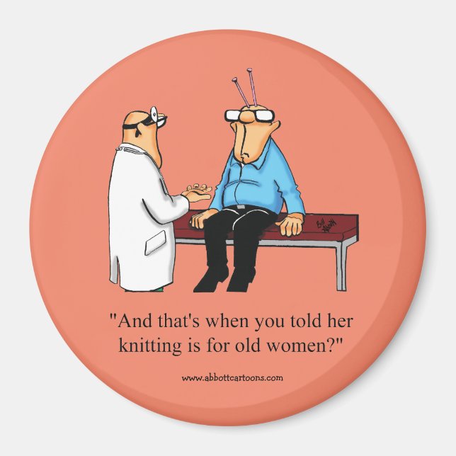Funny Knitting Humour Magnet (Front)