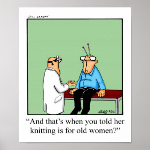 Funny Knitting Humour Poster Gifft