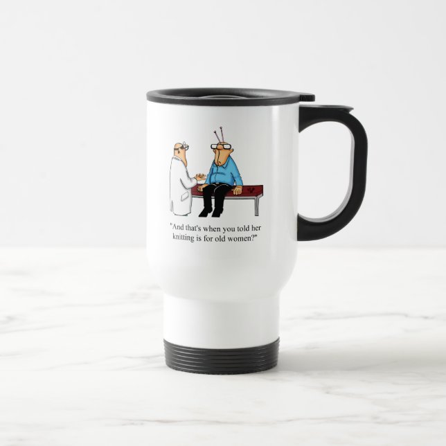 Funny Knitting Humour Travel Mug Gift (Right)