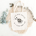 Funny Knitting I like big balls Large Tote Bag<br><div class="desc">Check out these cool tote bags for your crafting. They feature a ball of yarn and a customizable name.
Perfect to store all your yarn,  or latest knitting project.</div>