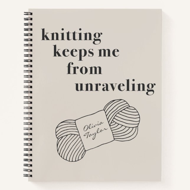 Funny Knitting Project Quote Personalised Name  Notebook (Front)