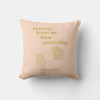 Funny Knitting Quote Blush Gold Personalised