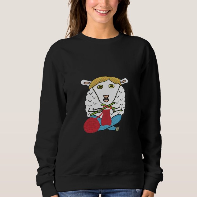 Funny Knitting Sheep Sweatshirt (Front)