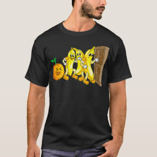 Funny Knock Knock 3 Bananas And Orange Cool Fruit  T-Shirt