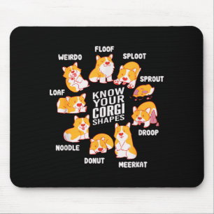 Funny Know Your Corgi Shapes Cute Welsh Dog Lover  Mouse Pad