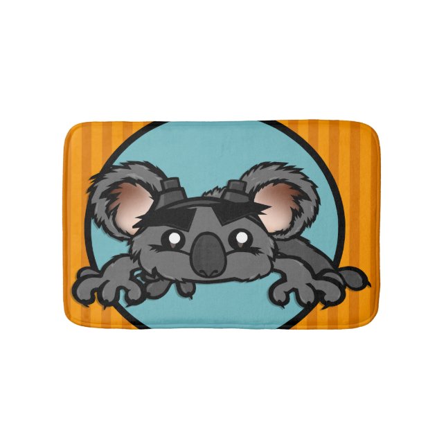 FUNNY KOALA BEAR WITH STRIPES BATH MAT (Front)
