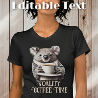 Funny Koala Drinking Coffee Editable Text