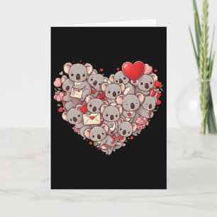 Funny Koala Heart Valentine Koala Womens Mens Kids Card
