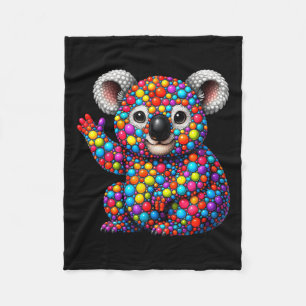 Funny Koala Lovers Polka Dots Happy Dot Day Girls  Fleece Blanket