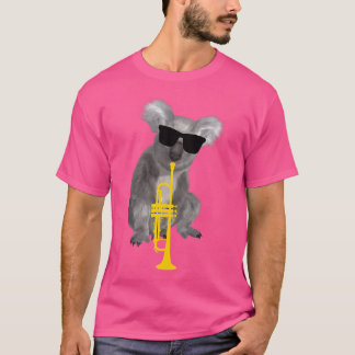 Funny Koala Wearing Sunglasses Playing Trumpet T-Shirt
