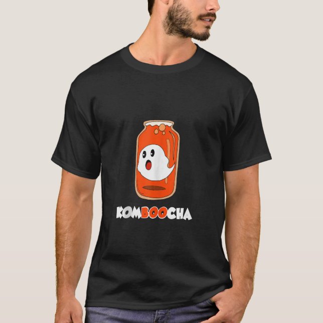 Funny Kombucha Tea Halloween Pun Ghost Boo Drink M T-Shirt (Front)