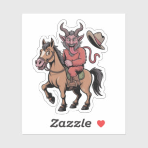 Funny Krampus Christmas Evil Santa Cowboy Western