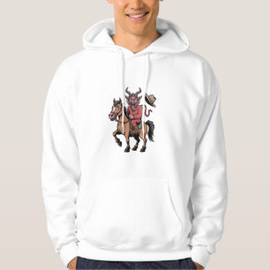 Funny Krampus Christmas Evil Santa Cowboy Western Hoodie