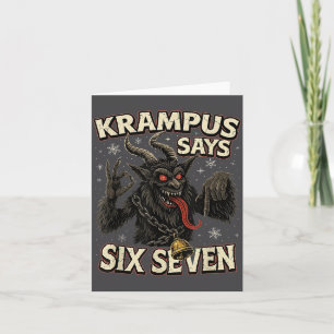 Funny Krampus Says Six Seven 6 7 Meme Christmas Ho Card