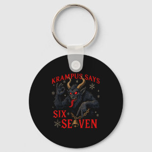 Funny Krampus Says Six Seven 6 7 Meme Christmas Xm Key Ring