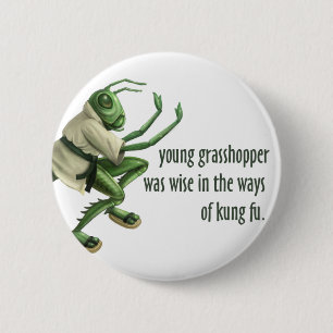 Funny Kung Fu Grasshopper 6 Cm Round Badge