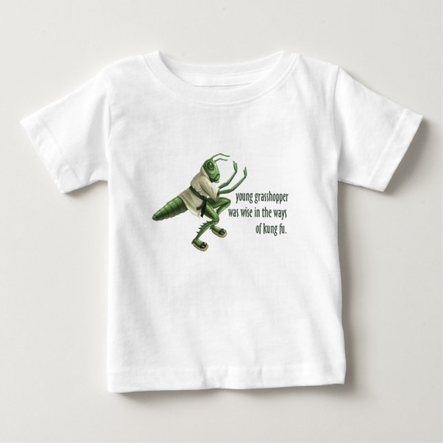 Funny Kung Fu Grasshopper Baby T-Shirt (Front)