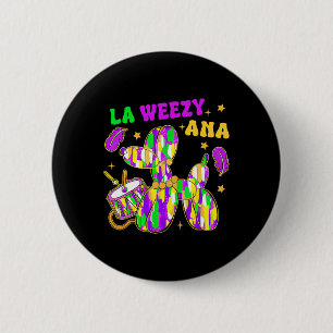 Funny La Weezy Ana Mardi Gras Carnival Cake Walk M 6 Cm Round Badge