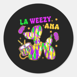 Funny La Weezy Ana Mardi Gras Carnival Cake Walk M Classic Round Sticker