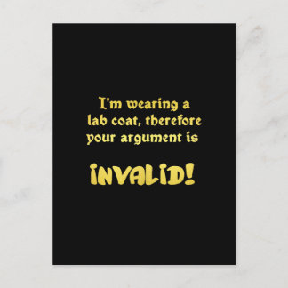 Funny Lab Coat Logic: The Ultimate Argument Ender Postcard