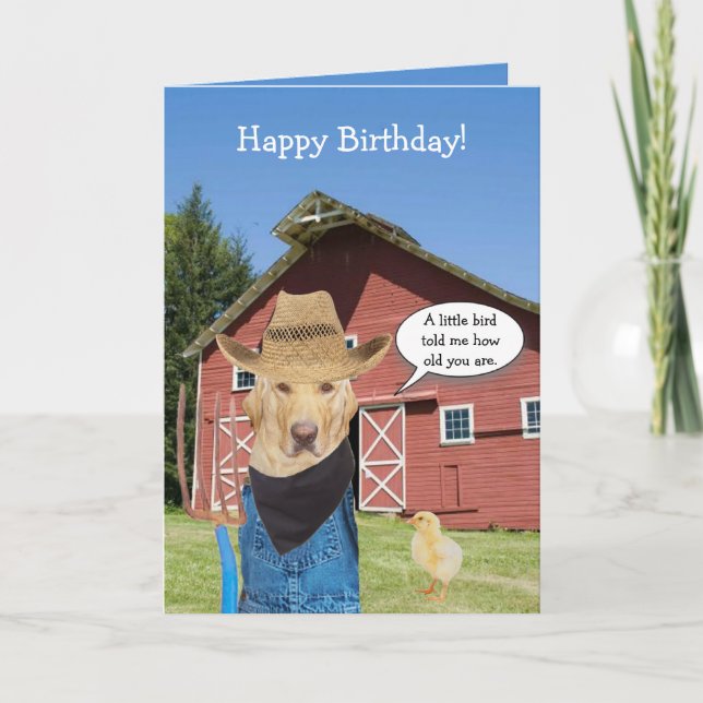 Funny Lab Farmer Birthday Card (Front)