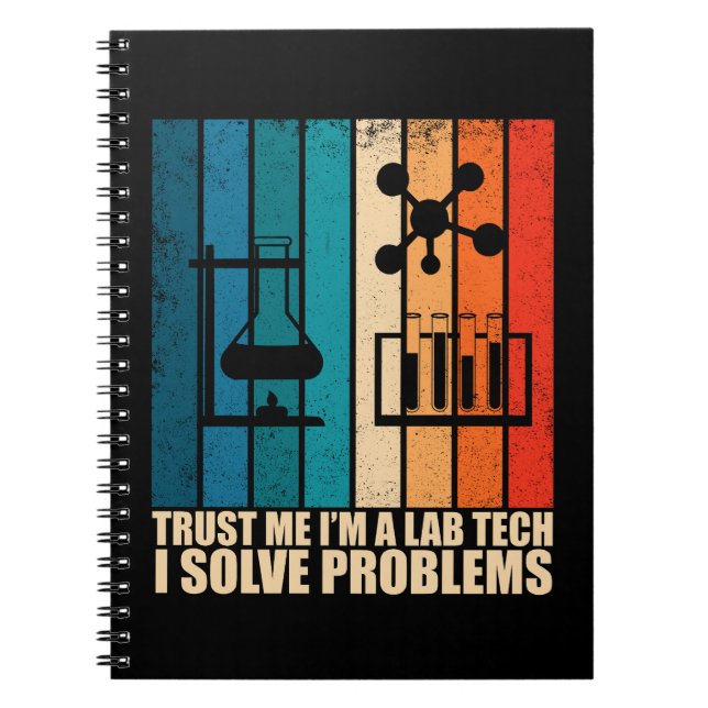 Funny lab tech laboratory technician notebook (Front)