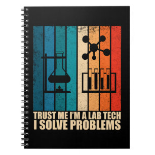 Funny lab tech vintage laboratory technician humou notebook