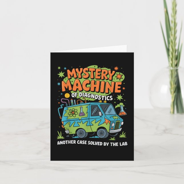 Funny Lab Week 2025 Retro Mystery Machine Of Diagn Card (Front)