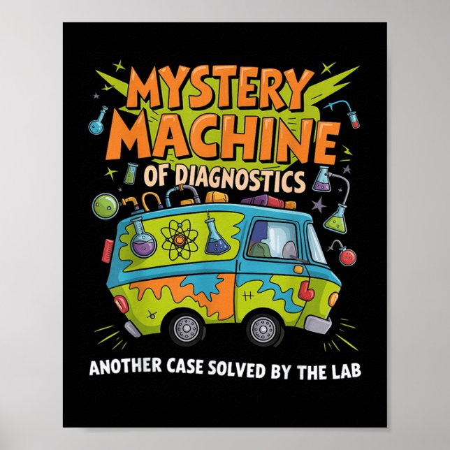 Funny Lab Week 2025 Retro Mystery Machine Of Diagn Poster (Front)